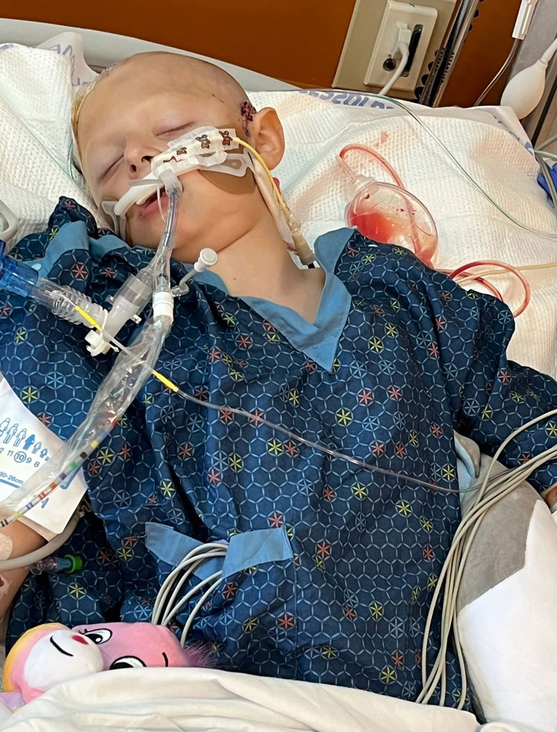 William Dean in his hospital bed.