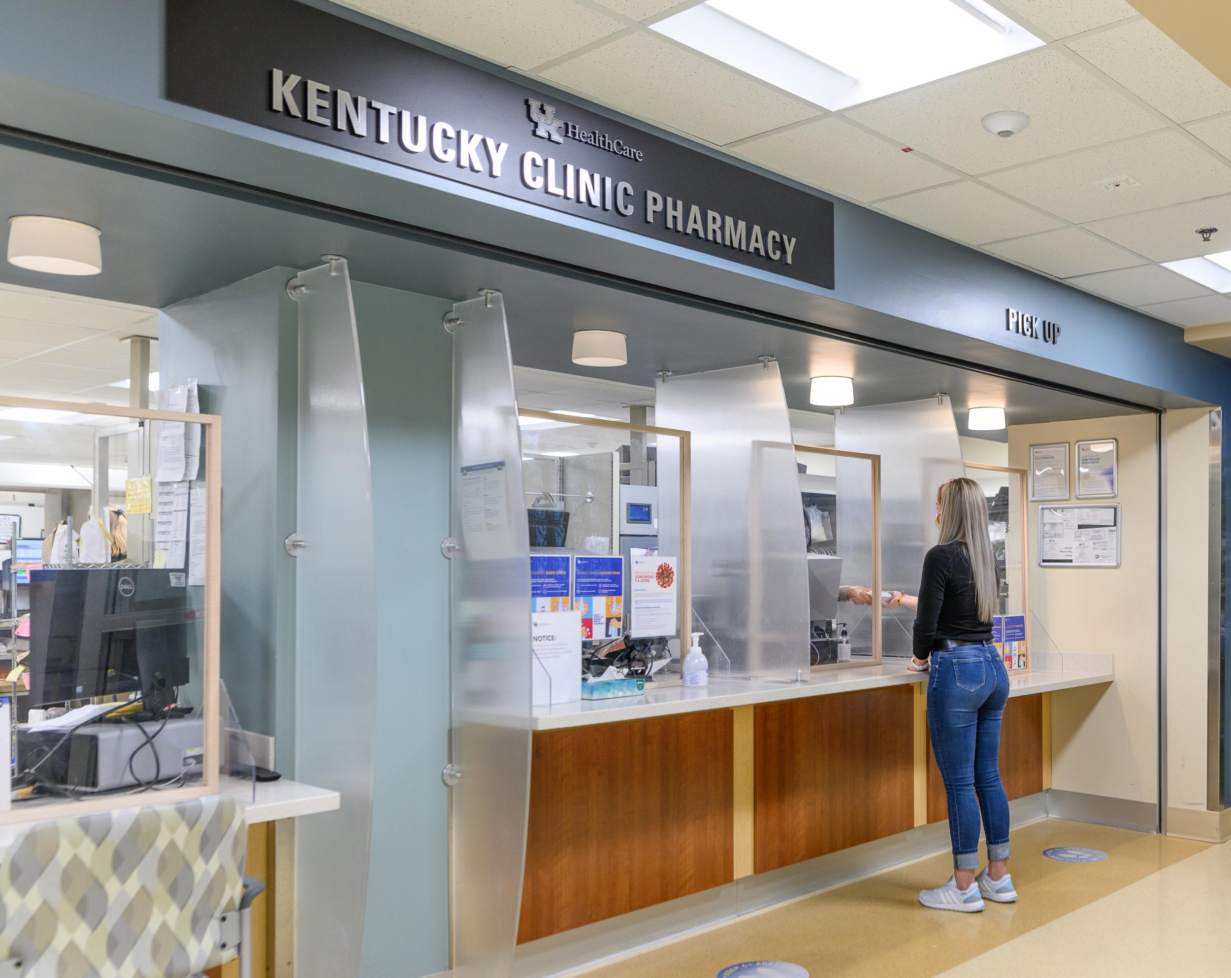 Kentucky Clinic Retail Pharmacy window.