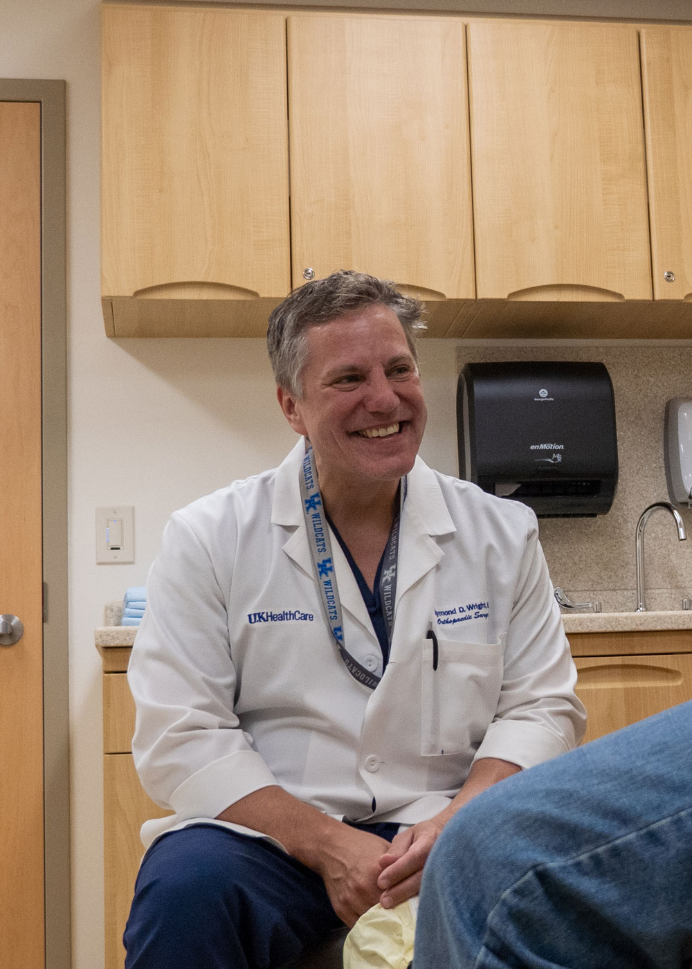 Dr. Raymond Wright in an exam room.