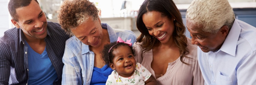 Parents, grandparents and a baby