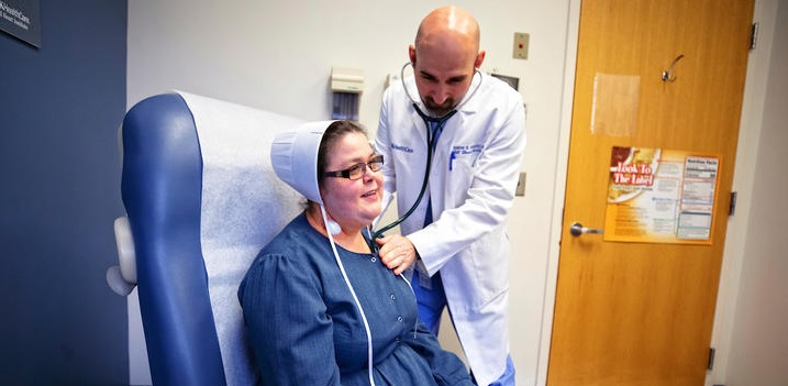 Emma Sue Mast being treated by Dr. Andrew Kolodziej