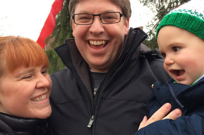 Betsy Davies, Nathan Thompson and their son, Michael.