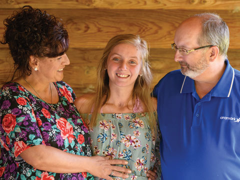 Breanna Jessie with her parents Debra and Dave