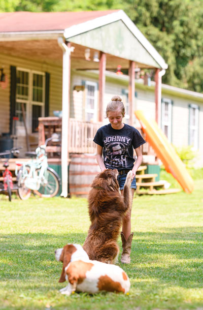 Breanna Jessie with her dogs