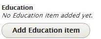 Add education button.