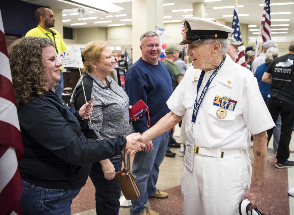 Howard Hitsman greets guests at the reception.