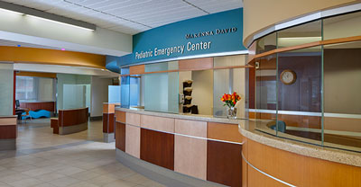 Makenna David Pediatric Emergency Department check-in counter