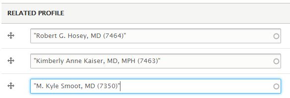 Related profiles field