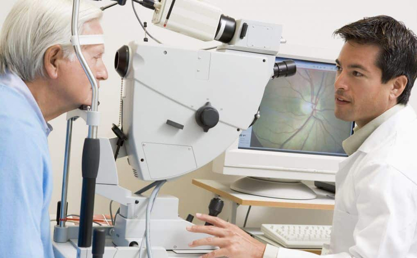A man having an eye exam