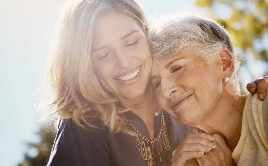 2 generations of women in sunshine