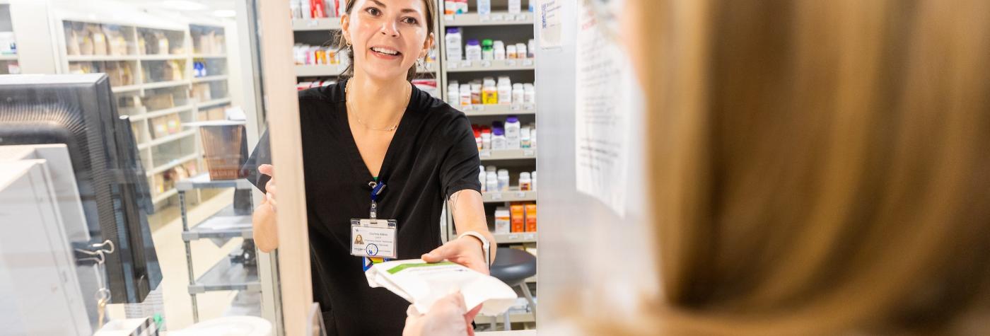 Patient receiving prescription