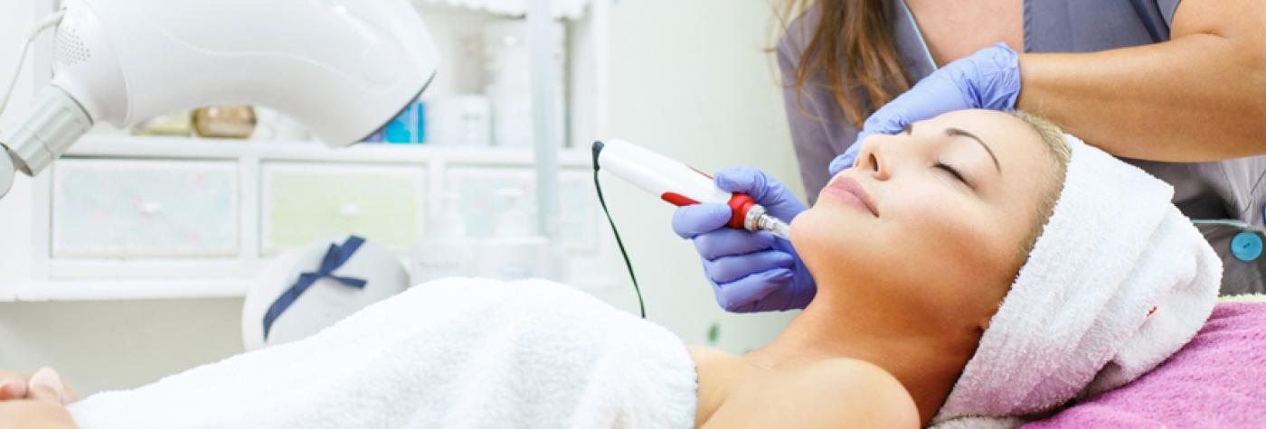 woman getting skin treatment