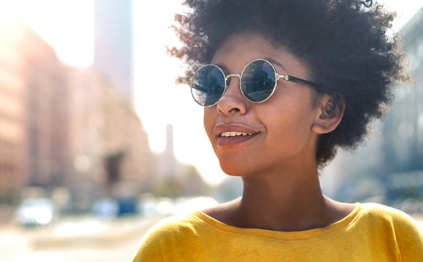 Woman wearing sunglasses